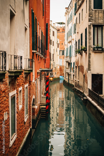 canal between houses in Venice