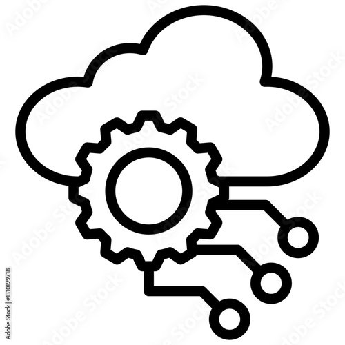 Cloud Computing Outline Icon