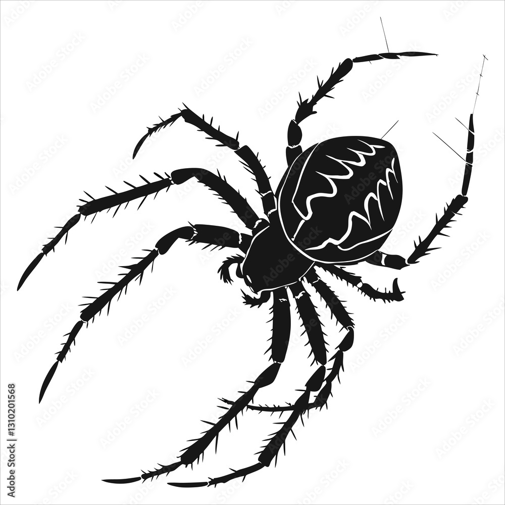 Obraz premium silhouette spider on white background 