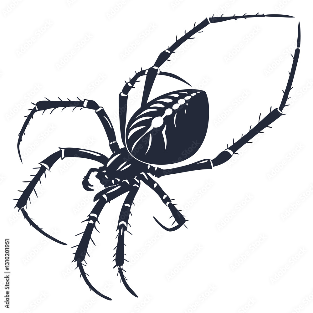 Obraz premium silhouette spider on white background 