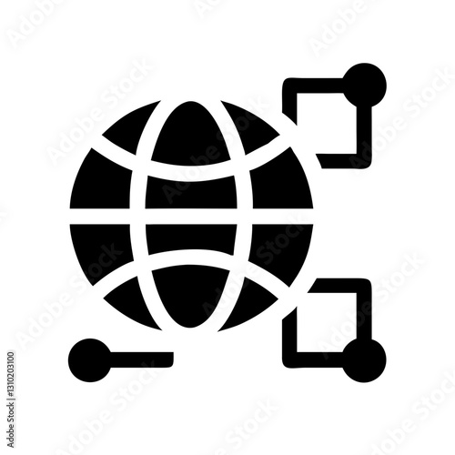 Digital world icon representing connectivity and technology concept