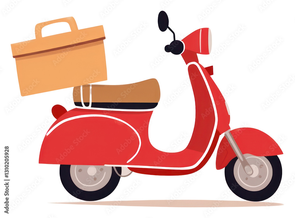 Obraz premium PNG Motorcycle delivery vehicle scooter transportation.