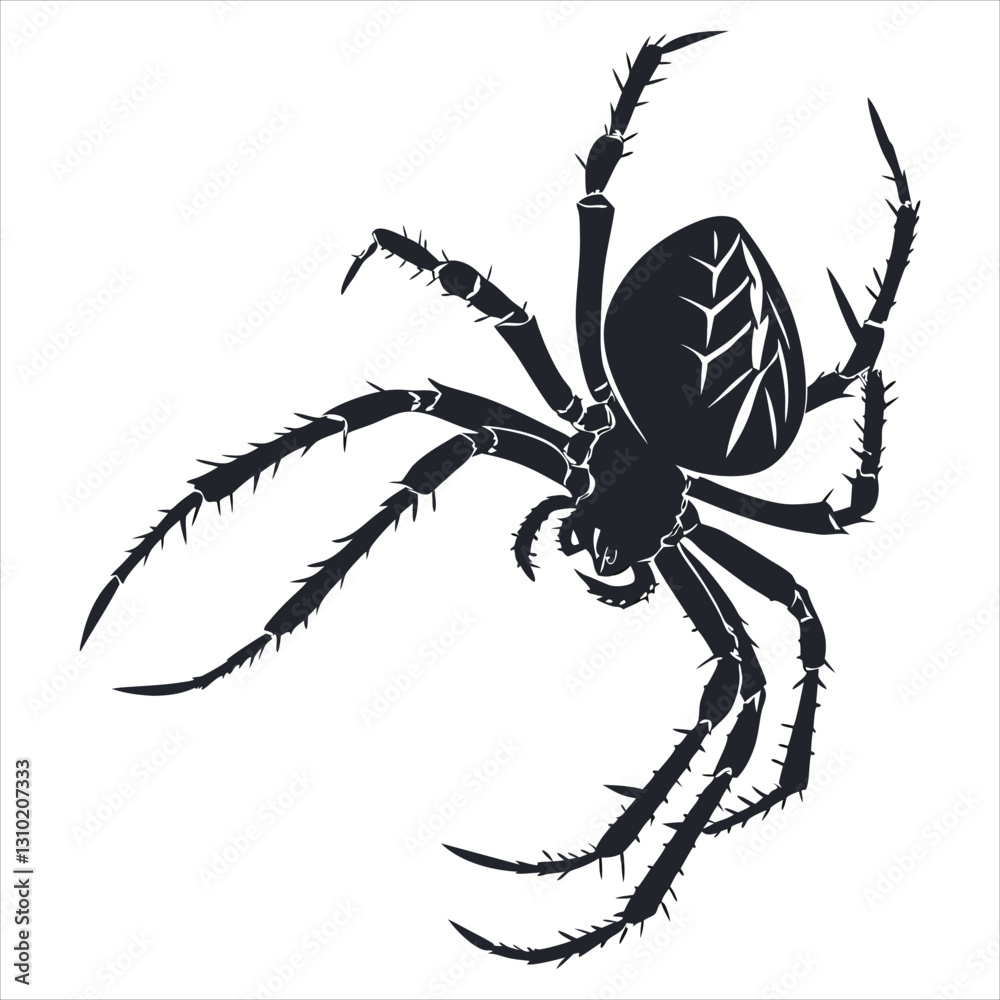 Obraz premium silhouette spider on white background