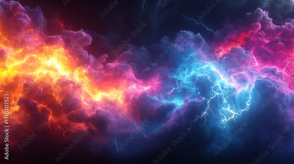 Vibrant celestial explosion in deep space illustration images