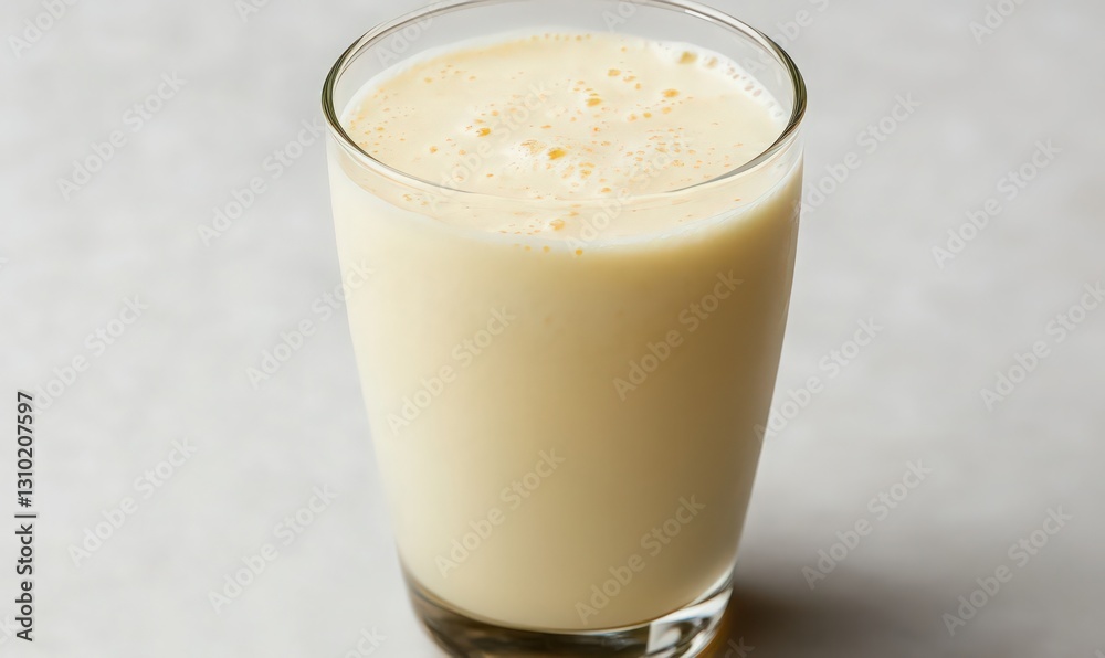 Creamy Pale Yellow Smoothie in a Glass Creamy Pale Yellow Smoothie in a Glass