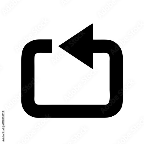 Repost icon with arrow, social media sharing concept