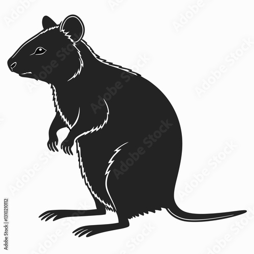 Minimalist Rat Silhouette Vector Design