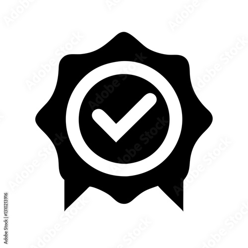 Verified badge icon representing authenticity, trust concept