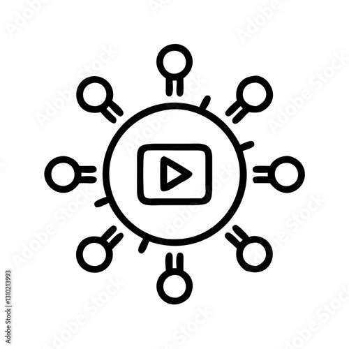 Viral content icon representing connection with audience, engagement concept