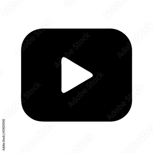 YouTube video play icon, digital media creation concept