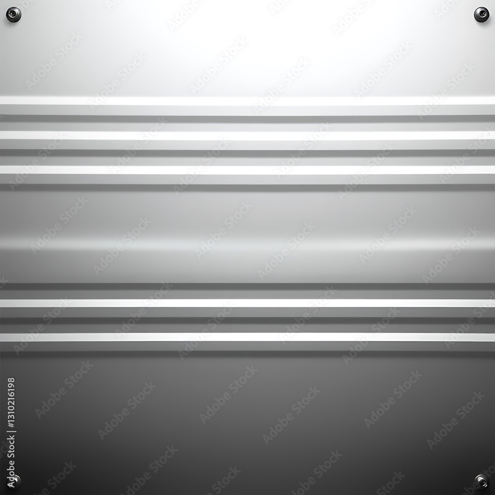 Obraz premium Sleek metal panel with horizontal grooves offers a modern industrial aesthetic