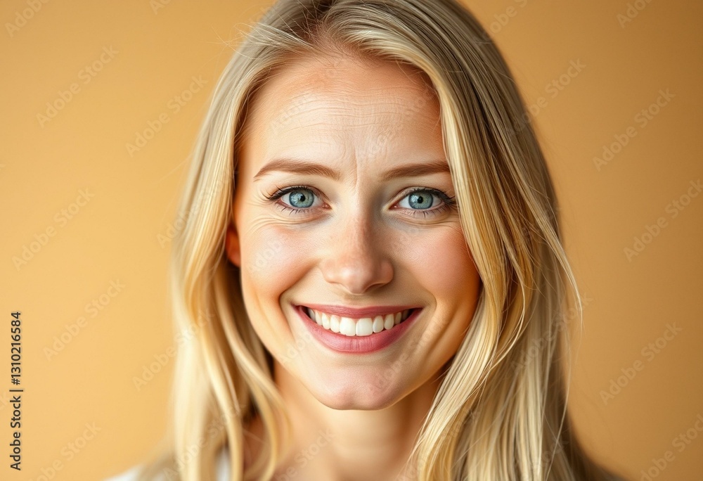 Blond female portrait with soft expression and relaxed pose Blond female portrait with soft expression and relaxed pose