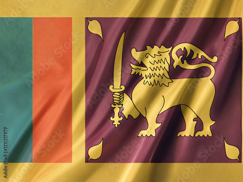 waving flag of sri lanka