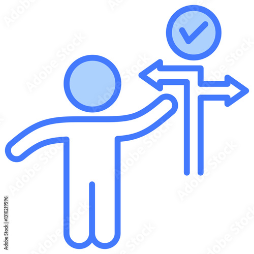 Decision Making Blue Icon