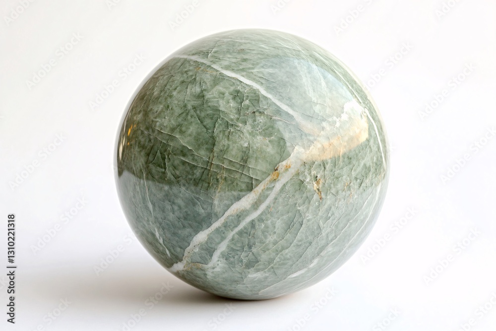 Nature's elegance intricate green marble sphere studio setting still life minimalistic close-up perspective
