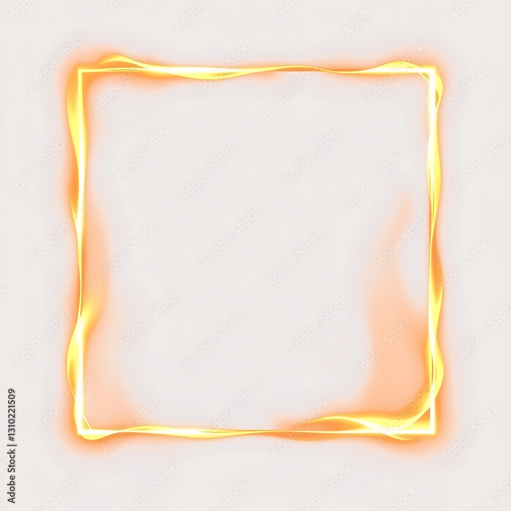 Obraz premium Illuminated square frame with glowing edges perfect for highlighting content