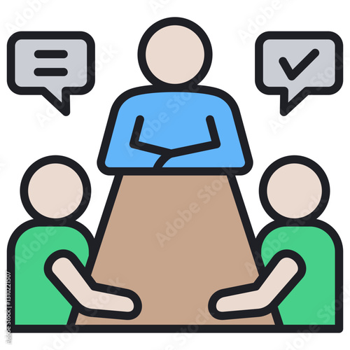 Meeting Lineal Color Icon
