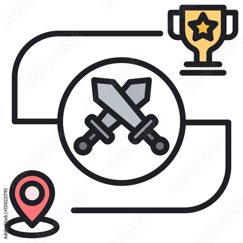 Challenge Lineal Color Icon