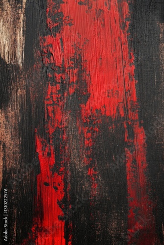Red Abstract Modern Painting on Canvas