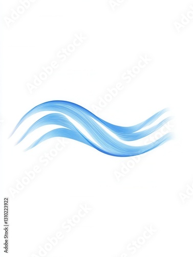 Minimalist icon featuring a wavy blue line symbolizing calmness in an abstract style with a serene feel
