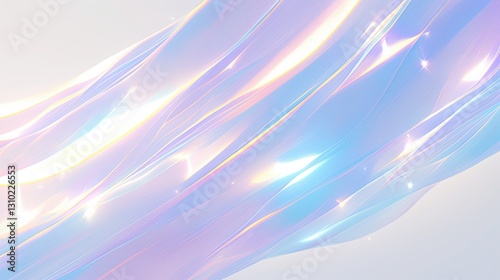 soft iridescent pastel waves flowing diagonally with sparkling highlights modern abstract background copyspace concept of branding, digital design