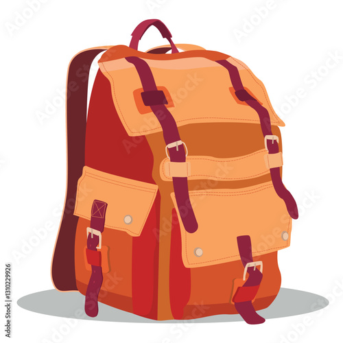 Backpack for tourism. A worn hitchhiking backpack