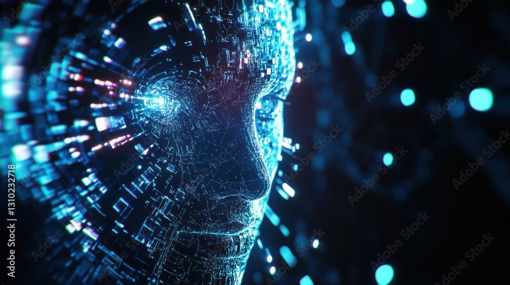 Fototapeta premium Artificial Intelligence Expanding Through Deep Cyber