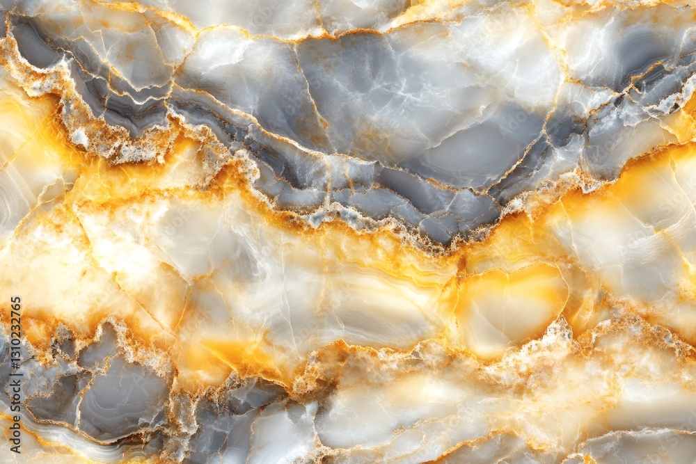 Fototapeta premium Abstract marble texture with gray and gold swirls for modern designs