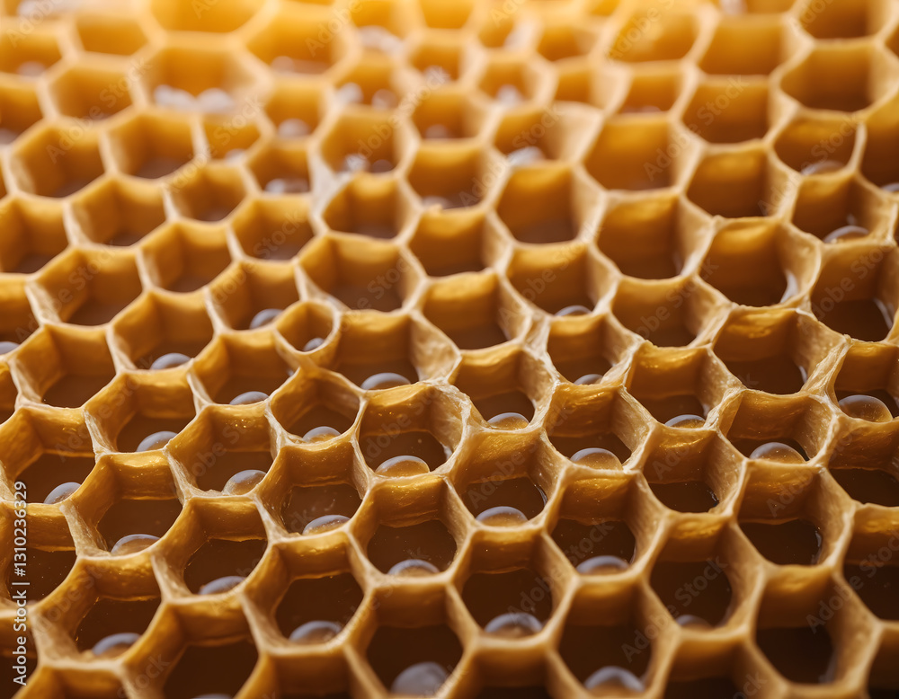 Bubbled Honeycomb Wax Structure Close-Up Bubbled Honeycomb Wax Structure Close-Up