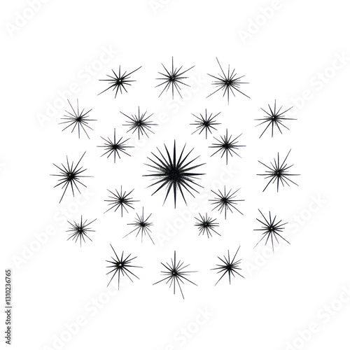 PNG Group of star celestial backgrounds fireworks drawing.