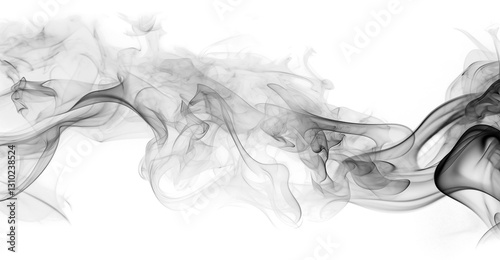 black smoke or fog isolated on white background.	