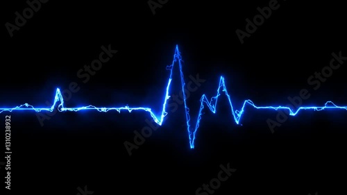 Cardiogram, Emergency ekg monitoring. glowing neon heart pulse. Heart beat. Electrocardiogram.