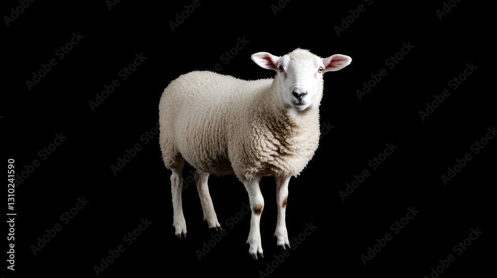 Obraz premium Sheep standing on a black background in a studio setting