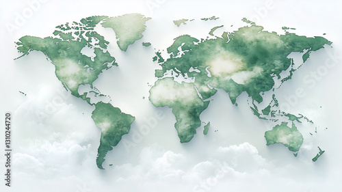 world map with shapes of regions