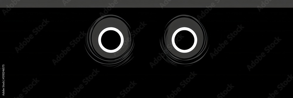 Dark face with wide fearful eyes creates an eerie atmosphere in minimalist art Dark face with wide fearful eyes creates an eerie atmosphere in minimalist art