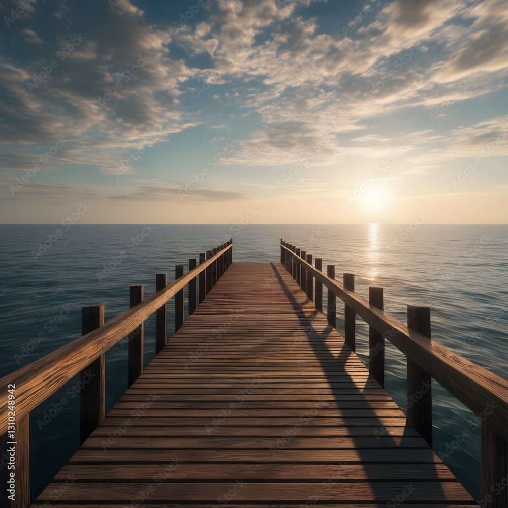 Fototapeta premium wooden pier at sunset