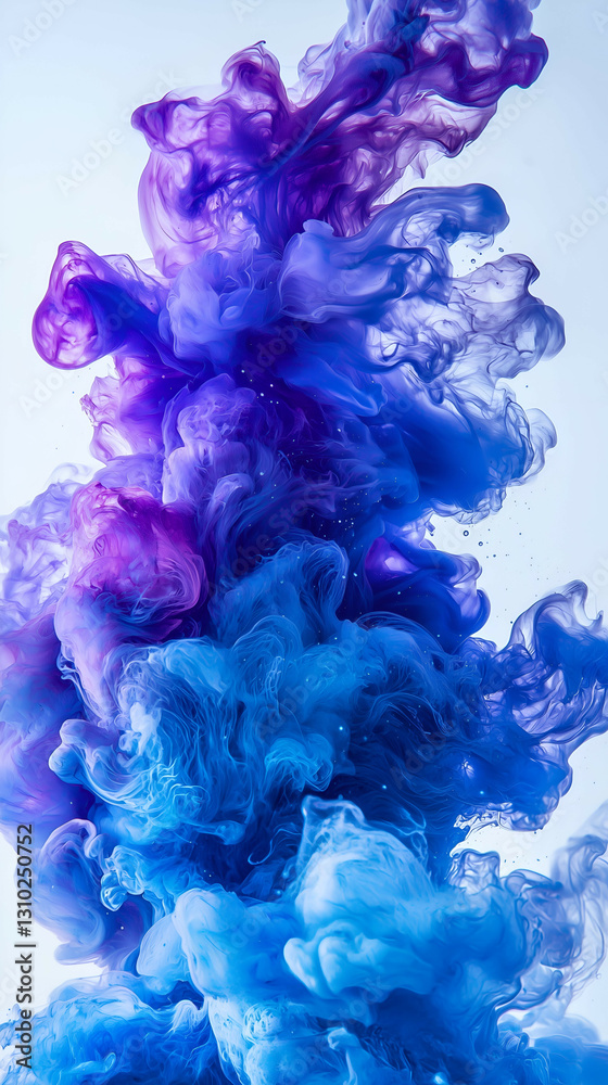 Fototapeta premium Dynamic Abstract Blue and Purple Smoke Ink Cloud - Ethereal Fluid Textures and Vibrant Designs