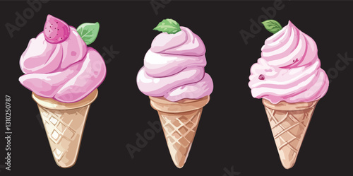 set of adorable ice cream