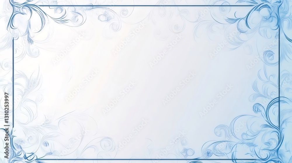 Blue floral frame, gradient background, design template Blue floral frame, gradient background, design template