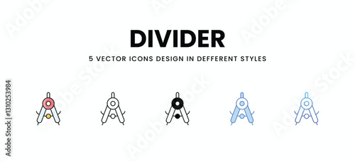 Divider vector icons set stock illustration.