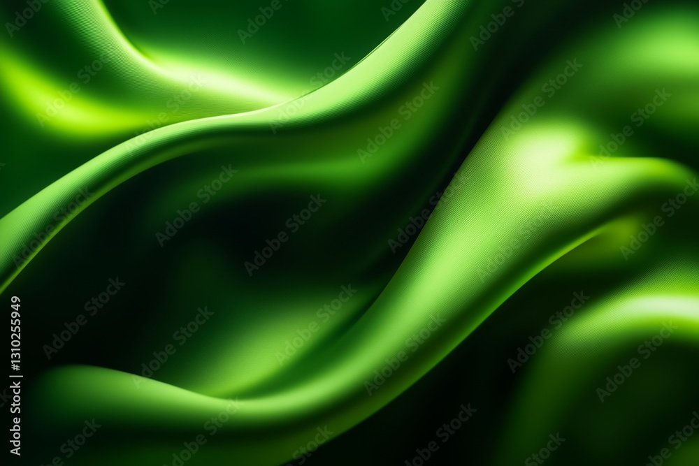 Obraz premium Green silk drapes, vibrant texture