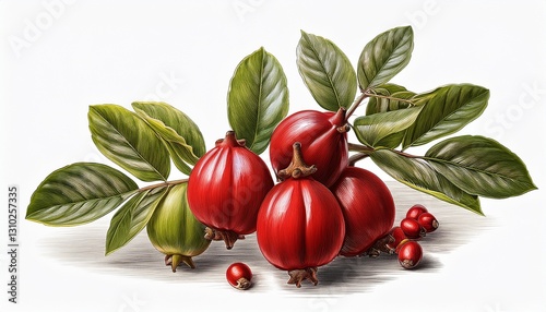 guarana isolated on transparent background old botanical illustration