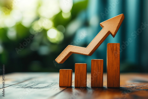 Perspective view of stock market growth business investing and data concept generated with AI