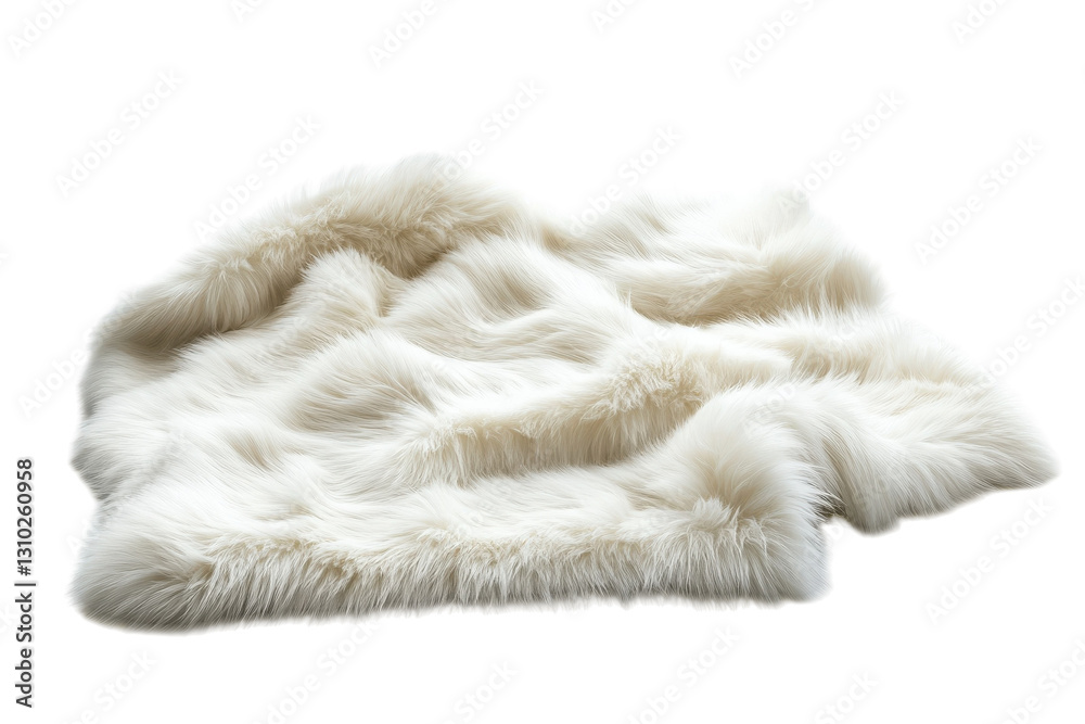 Soft white fur blanket draped elegantly on a surface in a cozy indoor setting during the day Soft white fur blanket draped elegantly on a surface in a cozy indoor setting during the day