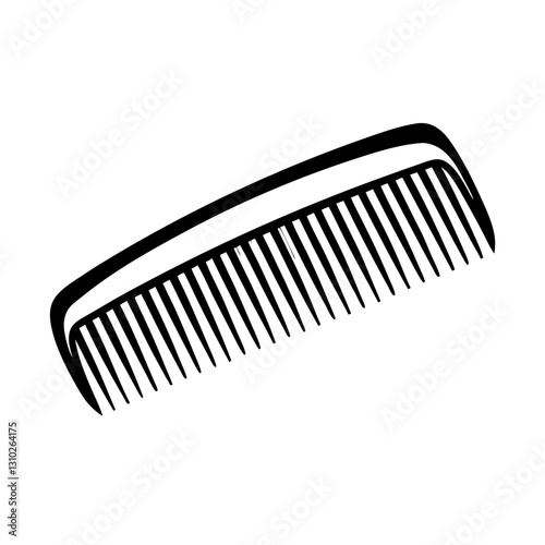 Black hair comb isolated on white background