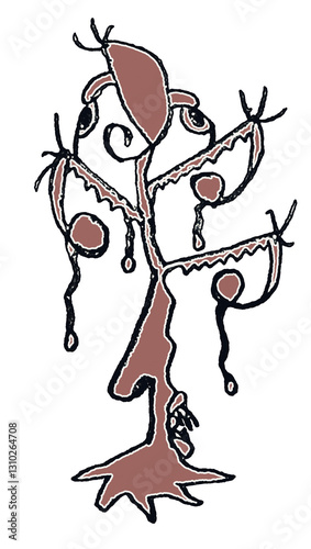 Mutant monter hand drawn isolated illustration