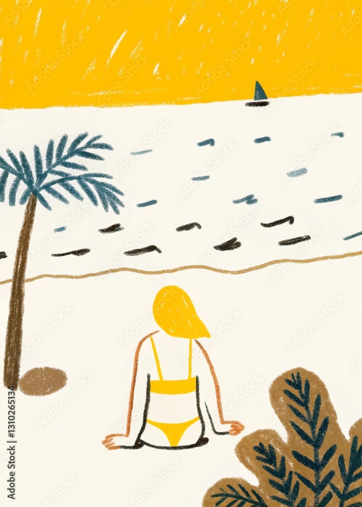 Obraz premium woman on the beach
