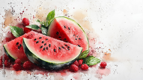watermelon on white background