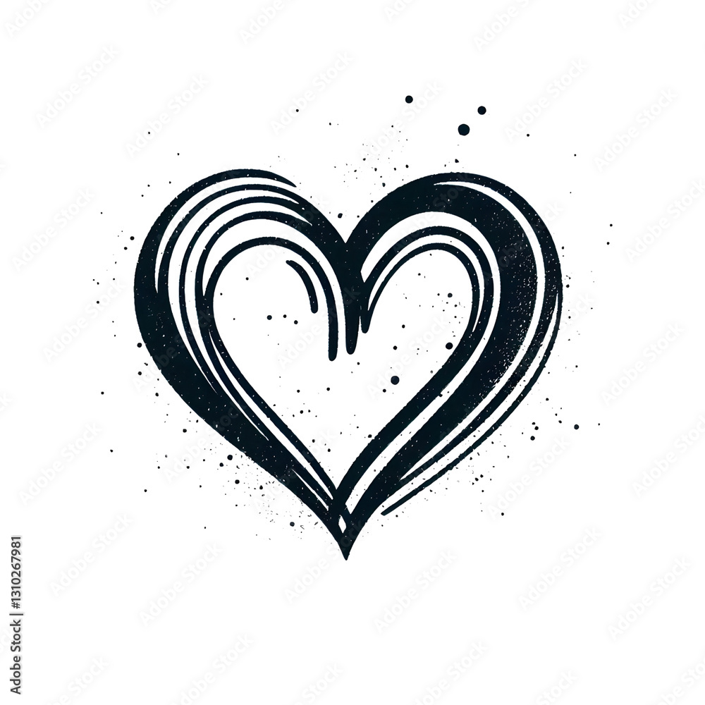 custom made wallpaper toronto digitalMinimalist Hand-Drawn Black Heart, perfect for Mother's Day, Valentine's Day, love themes, and romantic designs isolated on transparent background