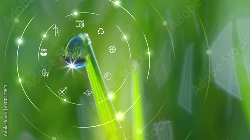 Circular Economy concept.Green Growth The Power of Circular Economy and Renewable Resources.Recycling, Green Energy.Place for logo..